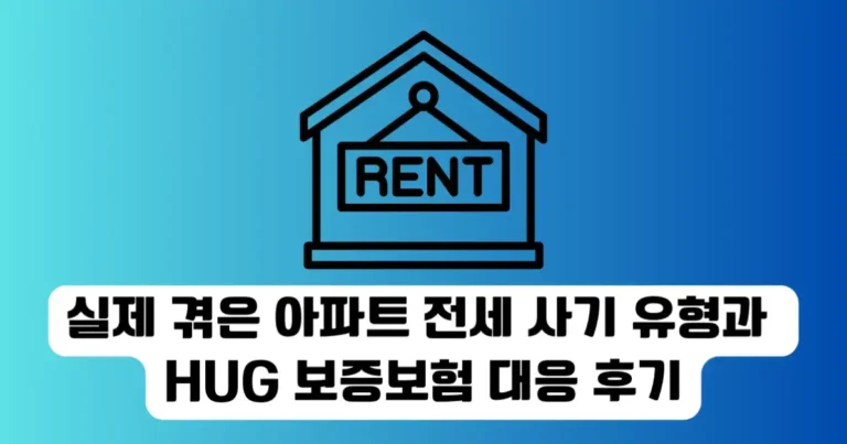 실제 겪은 아파트 전세 사기 유형과 HUG 보증보험 대응 후기